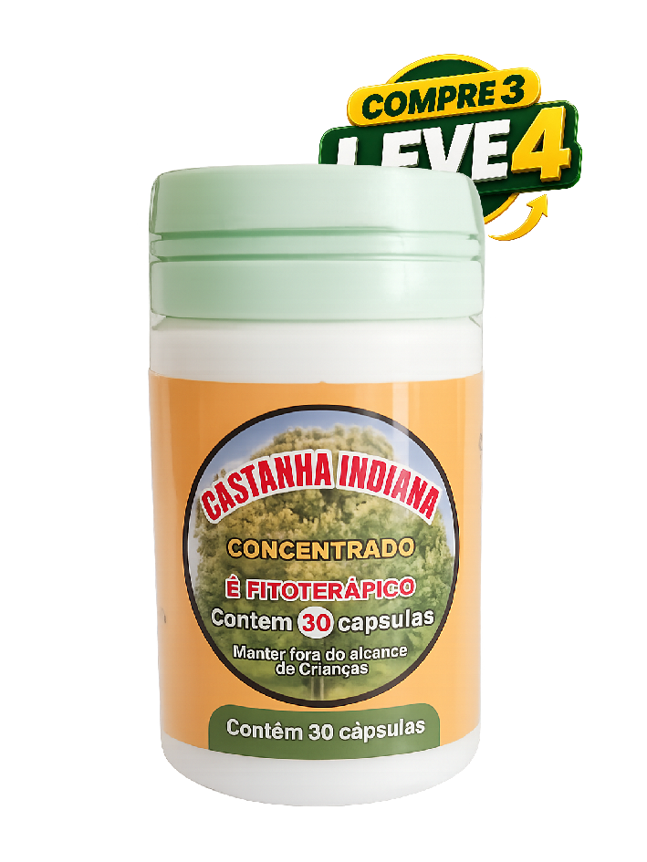 Castanha Indiana - Kit 4 Frascos - Suplemento Natural