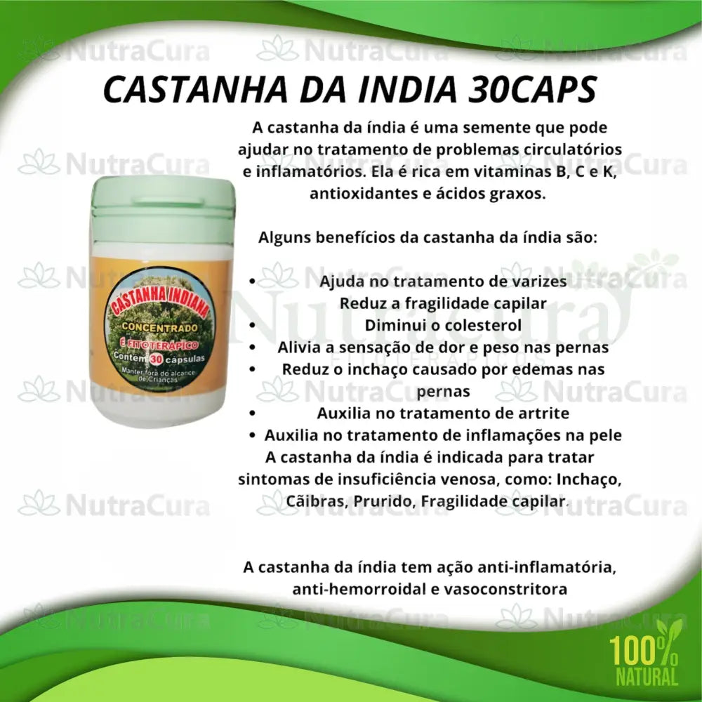 Castanha Indiana - Compre 3 leve 4.