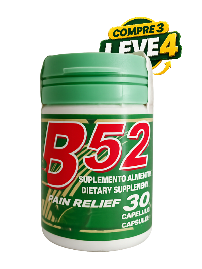 B52 Pain Relief - Kit 4 Frascos - Suplemento Natural