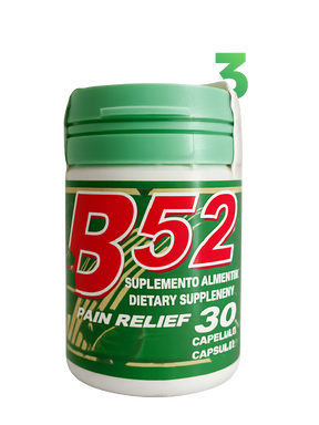 B52 Pain Relief - Kit 3 Frascos - Suplemento Natural
