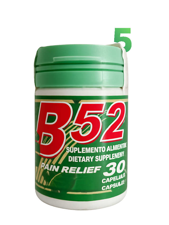 B52 Pain Relief - Kit 5 Frascos - Suplemento Natural