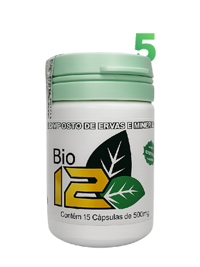 Bio 12 Zerador - Kit 5 Frascos - Suplemento Natural com Vitaminas