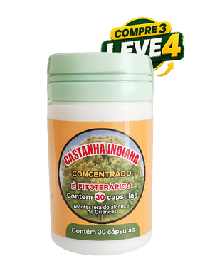 Castanha Indiana - Kit 4 Frascos - Suplemento Natural