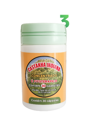 Castanha Indiana - Kit 3 Frascos - Suplemento Natural