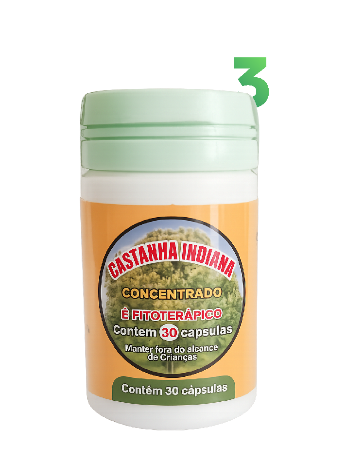 Castanha Indiana - Kit 3 Frascos - Suplemento Natural